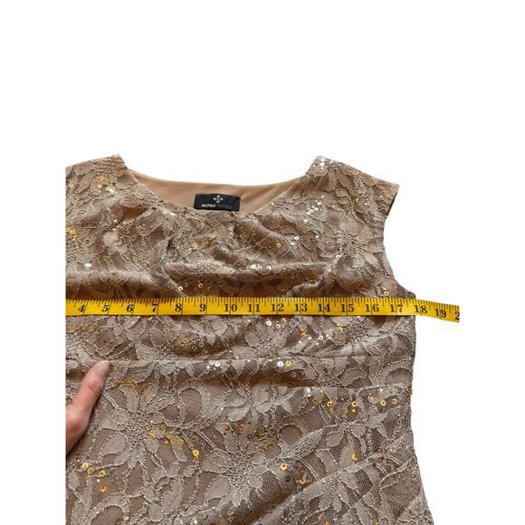 Taupe Lace Mother of the Bride Dress - Size 8 - Picture 5 of 15